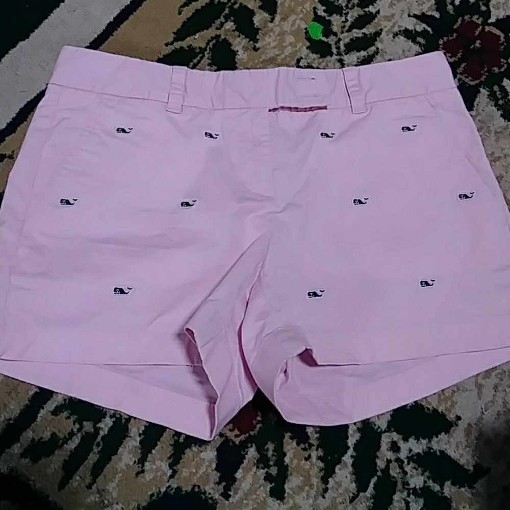 Vineyard Vines Pink Whale Embroidered Cargo Shorts